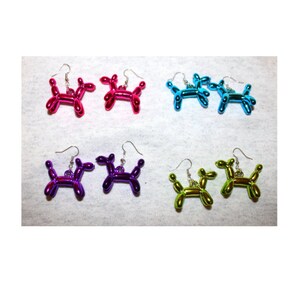 Balloon Animal dangle earrings-Balloon Dog-Circus-State Fair-carnival-Birthday-balloons on a stick-clowns-County Fair
