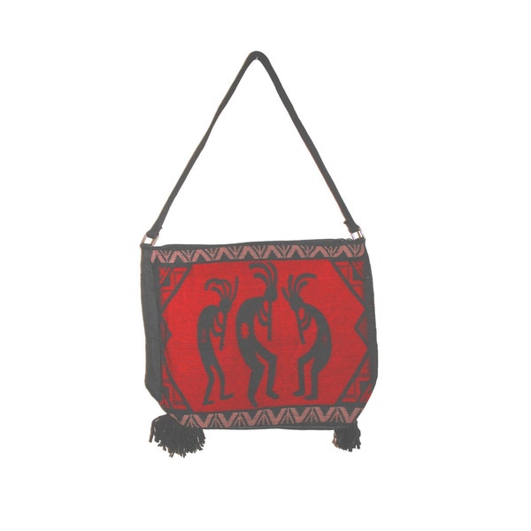 Southwestern Style Shoulder Bag-Kokopelli purse-Native American-Pueblo-handbag-hand bag-tote-Amerind-amerindien-indio-handtasche