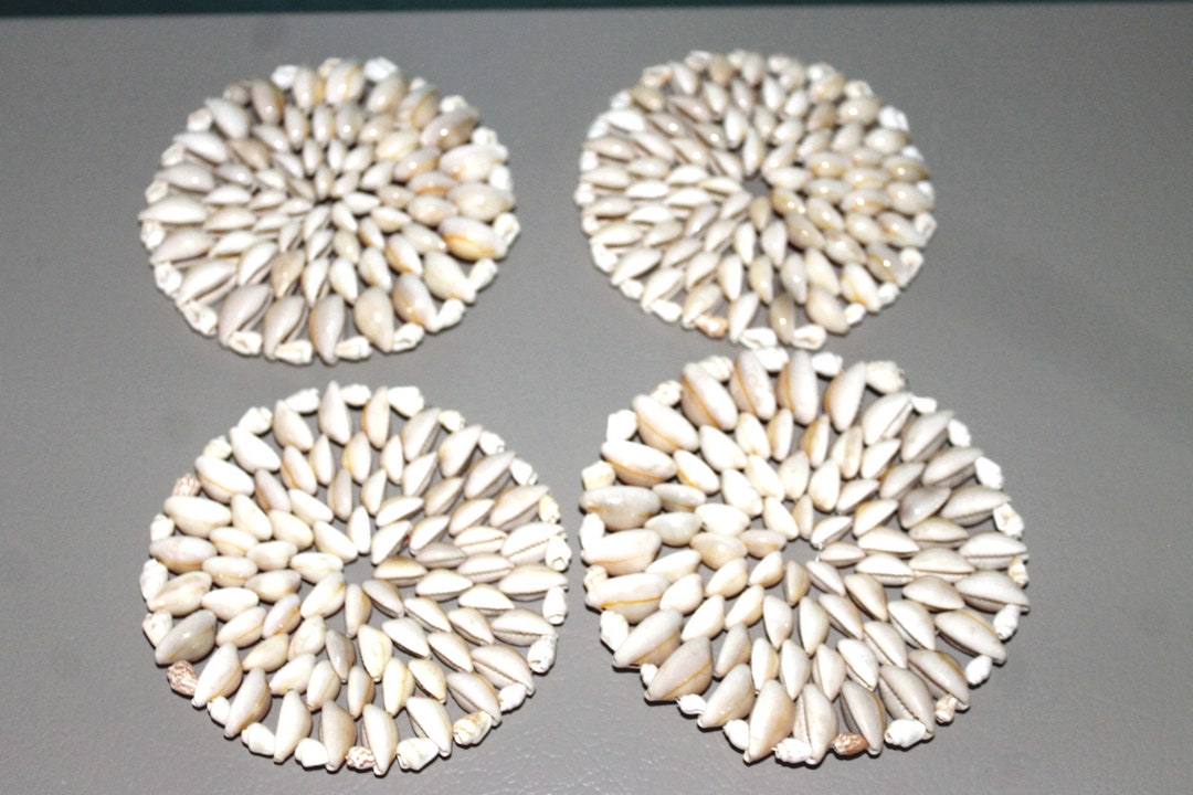 Seashell Coasters Set of 4 Four Sea Shells Beach Combing Flip Flops ...