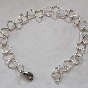 Chain of Hearts bracelet-adjustable up to 8 inches-Love-Valentine&#39;s Day-Wedding-Mother&#39;s Day-flower girl-sweetheart-bridesmaid