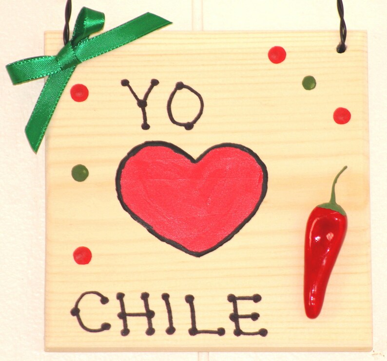 YO AMO CHILE Wooden Sign I Love Chile Spanish Plaque Red Hot Etsy