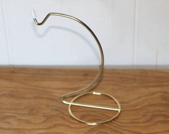 Gold Colored Metal Ornament Stand 5 inch tall Easel with Loop