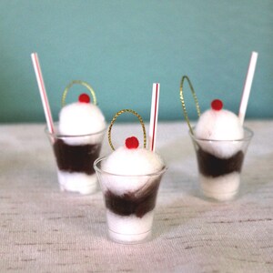 25 Ice Cream Soda Ornaments-sundae-Wedding reception-birthday party-fountain jerk-Ice Cream float-A&W Restaurants-hot fudge-Sunday
