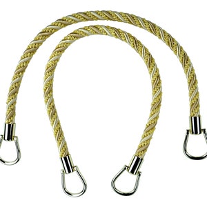 Pair of Elegant Ivory, Yellow Gold Curtain & Drapery Rope Tiebacks, 18 inch Long, Approx. 1/2 inch Thick, IRTBM Color# WINTER SUN - 4874
