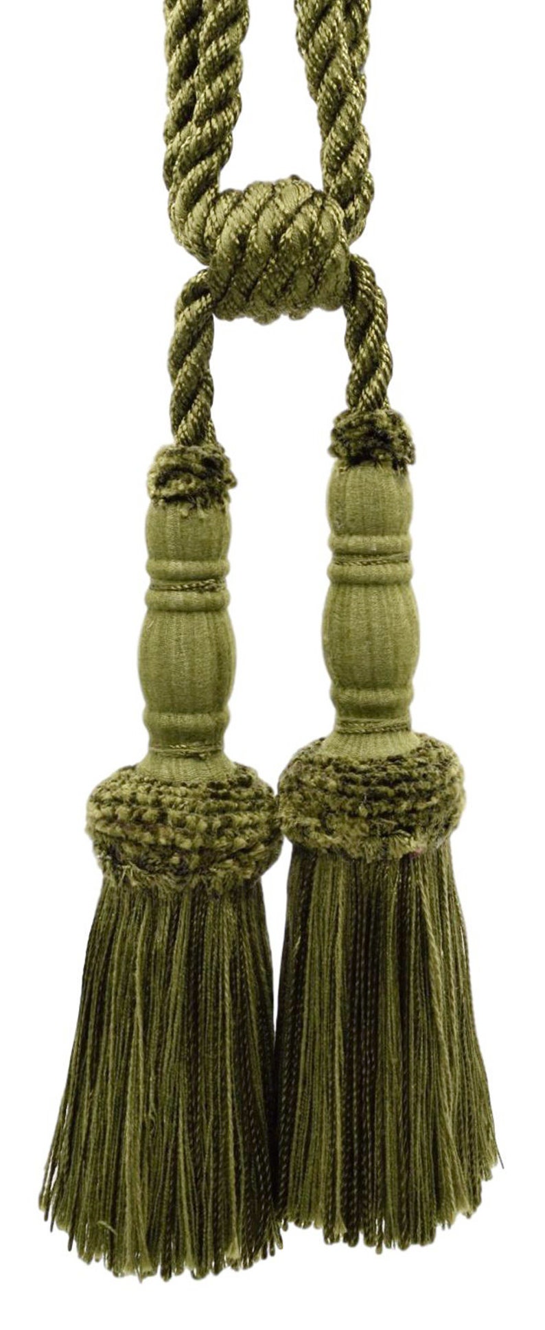 2 Trimland Tassel Tieback Jute Double Monkey Fist Nautical Brown Set New 2 Trimland Tassel Tieback Jute Double Monkey Fist Nautical Brown Set New