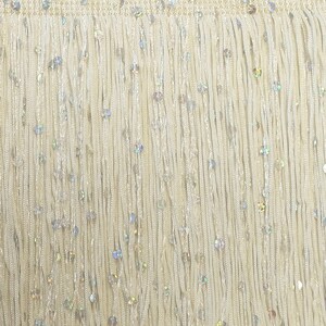 6" (15cm) long Sequin Chainette Fringe Trim (Style# CFS06) #OW Sold By The Yard (36"/3 ft/0.9m)
