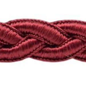 1/2&quot; (1cm) Elegant Solid Flat Gimp Braid Trim (0050SGB), Dark Wine Red #E10 (Dark Burgundy Red) 5 Yards (15 ft/4.5m)