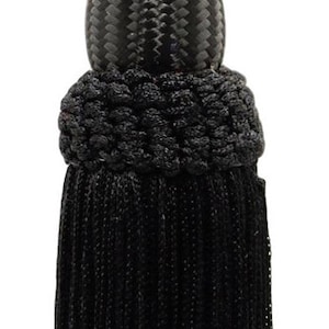 Beautiful Black Chainette Key Tassel, 5 inch Tassel Length, 5 Inch Loop, COLOR: Black - K9