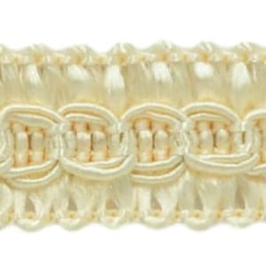 1/2" (1cm) Basic solid Collection Scroll Gimp Braid Trim # 0050SG, Cream Ivory #A2 (Ivory / Cream) 54.6 Yards (164 ft/50m) image 1