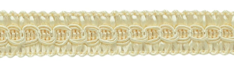 1/2" (1cm) Basic solid Collection Scroll Gimp Braid Trim # 0050SG, Cream Ivory #A2 (Ivory / Cream) 54.6 Yards (164 ft/50m) image 1
