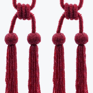 DÉCOPRO Opulent Beaded Double Tassel Tieback, Handcrafted, Tassel Length 4 1/2&quot; (11cm), Spread 26&quot; (66cm) # TBBD4502 #E13 Set of 2