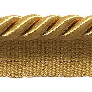 5/16&quot; (0.5cm) Medium Shiny Twisted Rope Cord with Lip | Cord Trim (0516S), Dark Gold #C4 (Dark Yellow Gold) Sold By The Yard (36&quot;/3 ft/0.9m)