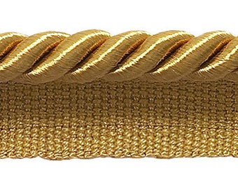 5/16" (0,5 cm) Mittelglänzendes, gedrehtes Seil mit Lippe | Kordelbesatz (0516S), Dunkelgold #C4 (Dunkelgelbgold), erhältlich als Großpackung (36"/3 ft/0,9 m)