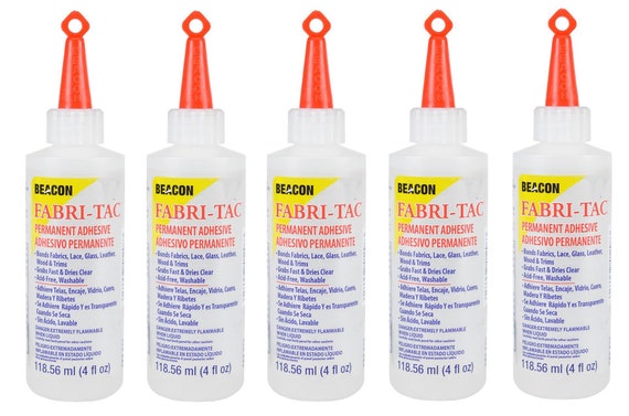  BEACON Fabri-Tac Premium Fabric Glue - Quick Drying, Crystal  Clear, Permanent - for Fabrics, Canvas, Lace, Wood and More, 4-Ounce,  12-Pack : Arts, Crafts & Sewing