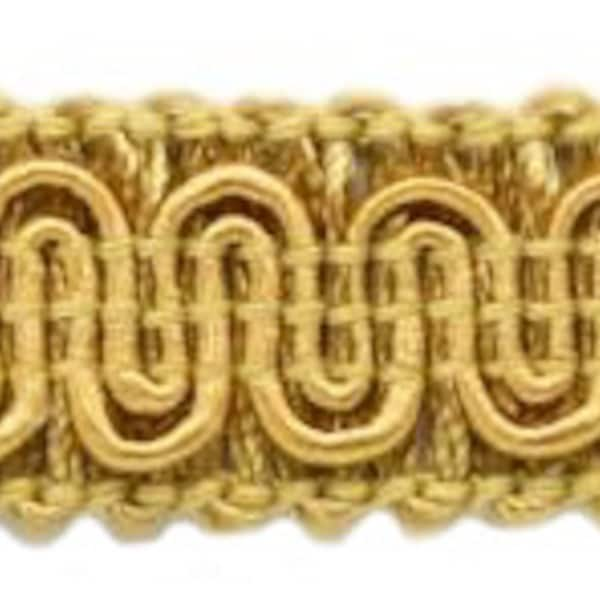 5/8" (1.5cm) Basic Solid Collection Scroll Gimp Braid Trim (0058SG), Dark Gold #C4 (Dark Yellow Gold) Sold By The Yard (36"/3 ft/0.9m)