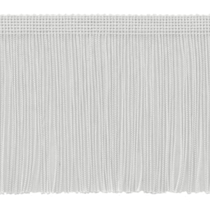 DÉCOPRO 4&quot; (10cm) Chainette Fringe Trim # CF04, Pure White #A1 (Bright White) Sold By The Yard (36&quot;/3 ft/0.9m)