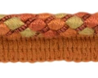3/8" (1cm) Decorative Twisted Rope Cord with Lip | Cord Trim (Style# 0038RW) #VL02 Sold By The Yard (36"/3 ft/0.9m)