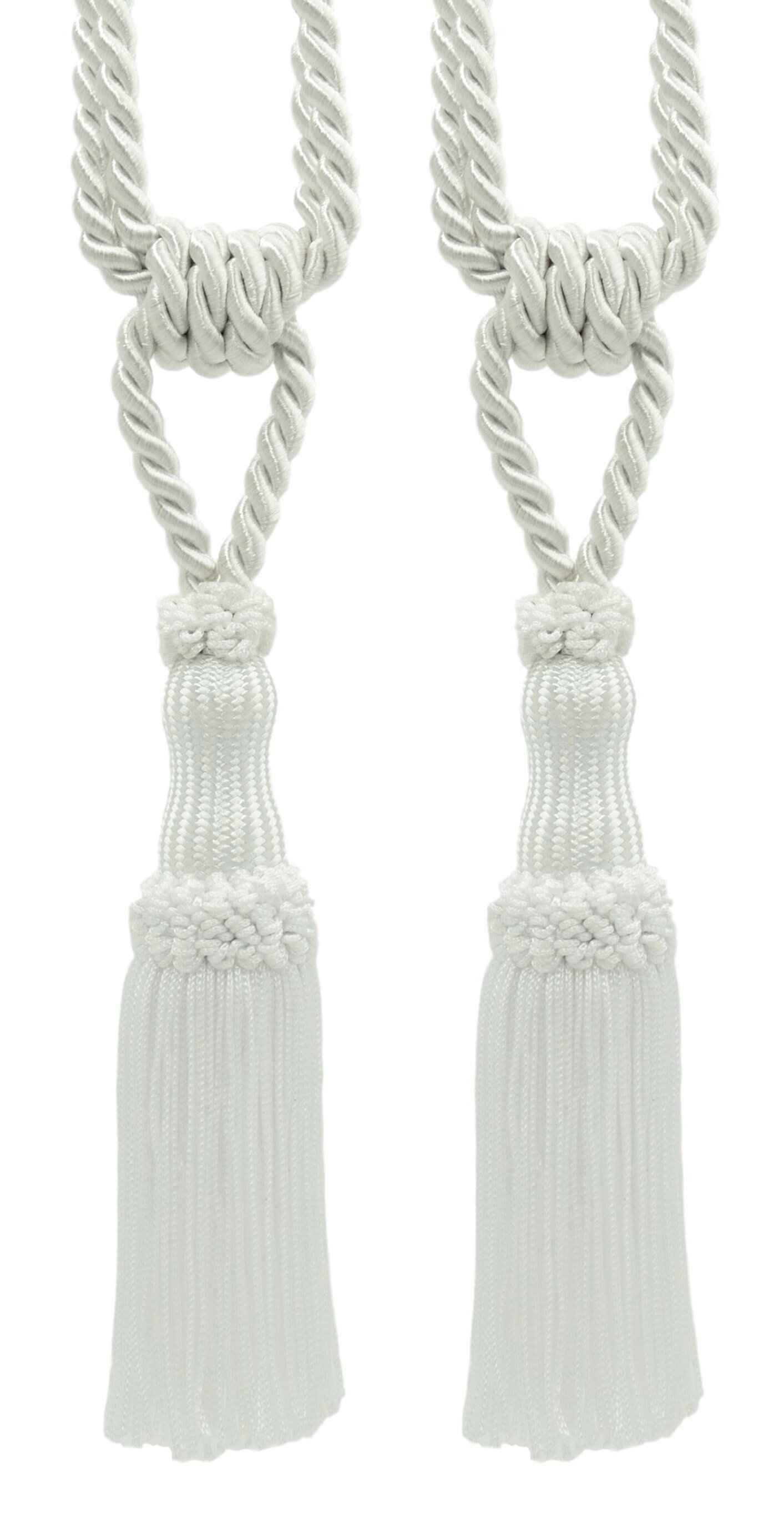 DÉCOPRO Chainette Tieback Set Of 2 - Pure White (Style STB, Color A1)
