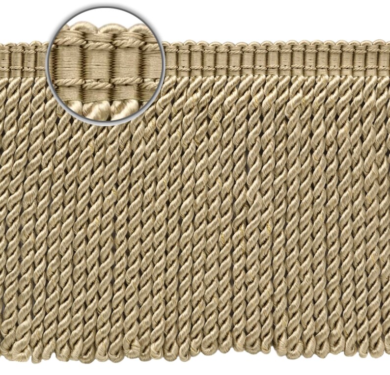 5 Yard Value Pack 6 inch Long, Sandstone Light Beige Bullion Fringe Trim Style# BFS6-WVN Color: A10 15 Feet 4.6M