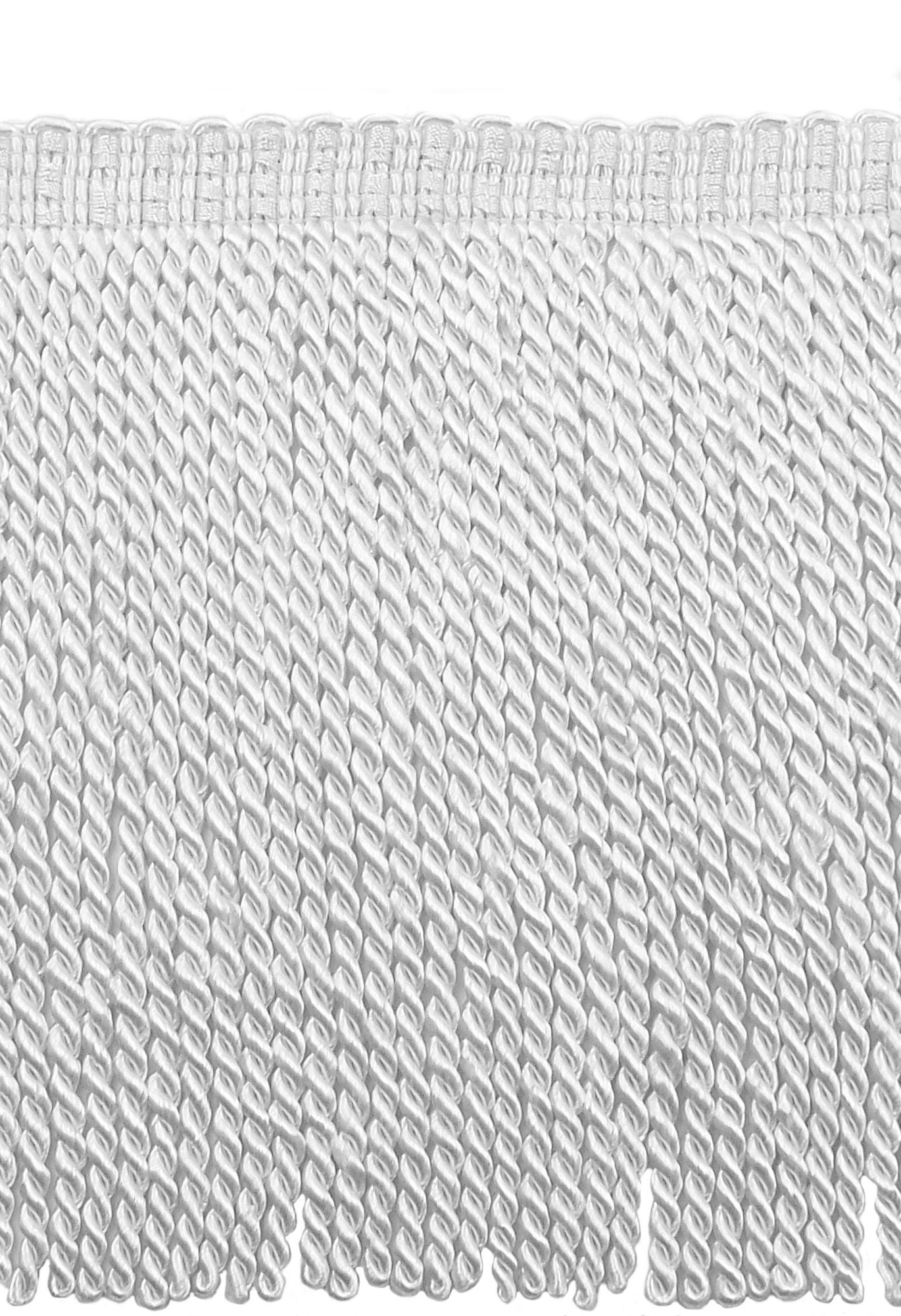 9" (22.5cm) Long Traditional Bullion Fringe Trim (Style# BFS9), Pure White #A1 (Bright White) Sold By The Yard (36"/3 ft/0.9m)