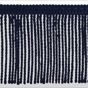 3&quot; (7.5cm) Thin Bullion Fringe Trim (Style# BFTC3), Dark Navy Blue #J3 (Dark Blue) Sold By The Yard (36&quot;/3 ft/0.9m)