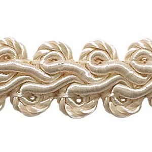 1/2&quot; (1 cm) Basic Solid Collection Französische Beilaufborte # FGS, Creme Ivory #A2 (Elfenbein / Creme) Verkauft als lose Ware (0.9 m)