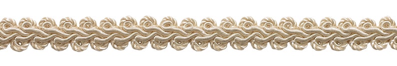 1/2" (1cm) Basic Solid Collection French Gimp Braid Trim # FGS, Cream Ivory #A2 (Ivory / Cream) Sold By The Yard (36"/3 ft/0.9m) image 1