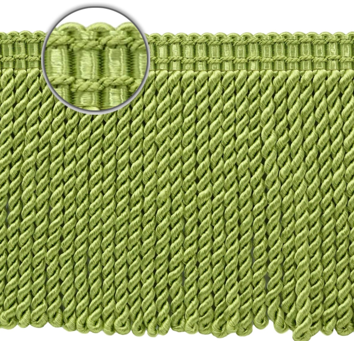 6 inch Long Spring Green Bullion Fringe Trim with ...