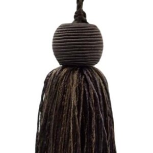 DÉCOPRO Decorative 4" (10cm) Key Tassel, 3 1/2" (8.5cm) Loop# VTS, Umber Brown #VNT27 (Dark Brown) Sold Individually