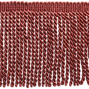 DÉCOPRO 6" (15cm) Decorative Bullion Fringe Trim, Traditional Satiny Finish #BFS6, Dark Rust Orange #K35, Sold By The Yard (36"/3 ft/0.9m)