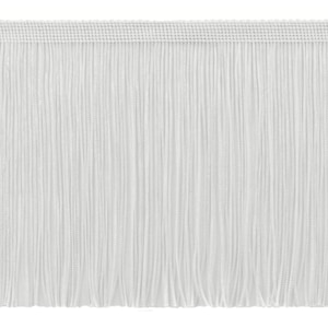 DÉCOPRO 6&quot; (15cm) Chainette Fringe Trim # CF06, Pure White #A1 (Bright White) Sold By The Yard (36&quot;/3 ft/0.9m)