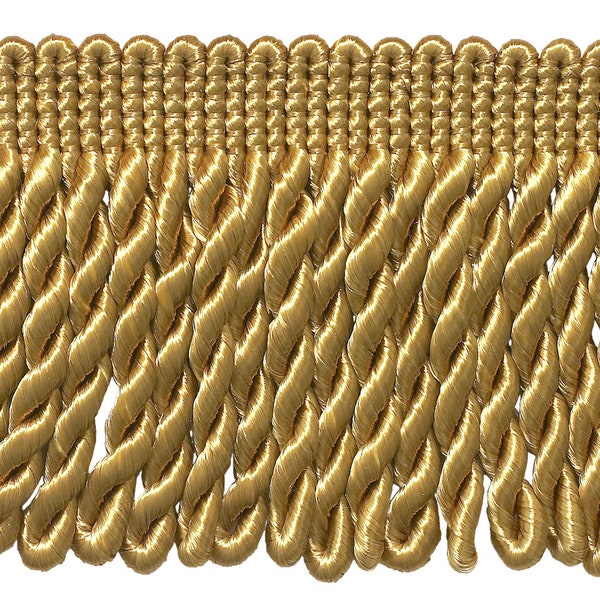 3 Inch Long Gold Bullion Fringe Trim, Style# BFS3 Color C4, Sold By the Yard