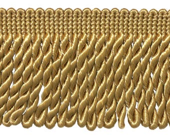 DÉCOPRO 3&quot; (7.5cm) Basic Trim Bullion Fringe Trim # BFS3 Antique Gold #C4 (Dark Yellow Gold) Sold By The Yard (36&quot;/3 ft/0.9m)