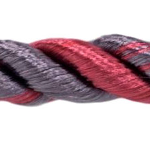 3/8" (1cm) Twisted 3-ply Rope Cord Trim (Style# 0038NLMLT) #PR22 (Violet Purple, Blood Red) Sold By The Yard (36"/3 ft/0.9m)