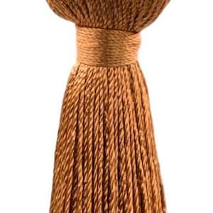 DÉCOPRO 3&quot; (7.5cm) Small Bell Tassel, 1&quot; (2.5cm) Loop | Craft Tassel # BT3, Dark Rust Orange #K50 (Dark Brown Orange) Sold Individually