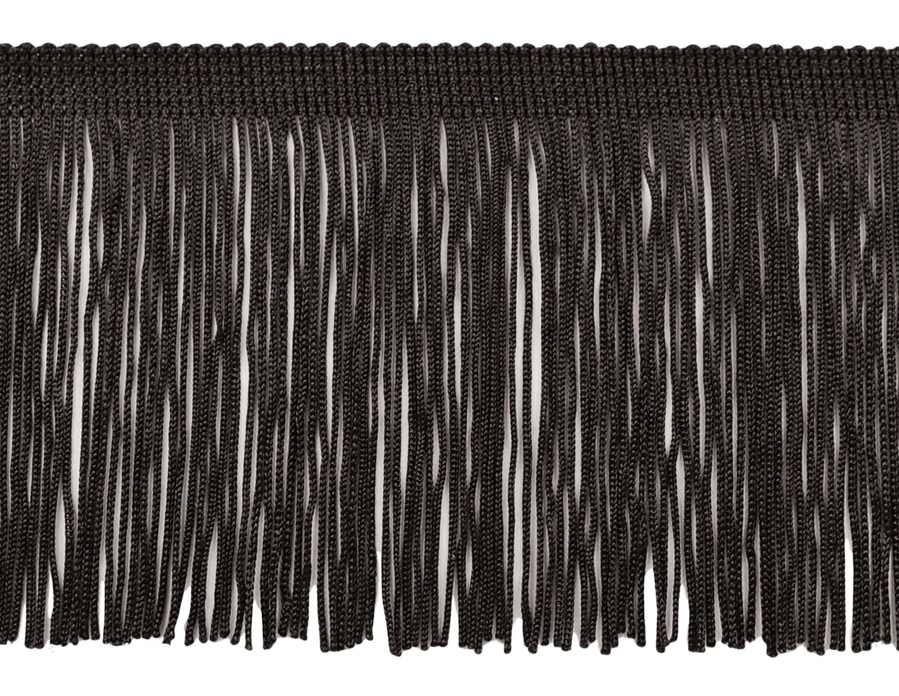 DÉCOPRO 4 (10cm) Chainette Fringe Trim # CF04, Pure Black #K9 (jet Black) 27 Yards (82 Ft/25m