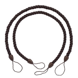 Pair of Brown Color Rope Tiebacks, 26&quot; Style# CCTB Color# D2