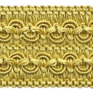 2" (5cm) Decorative Gimp Braid Trim # 0200DBLSG, Antique Gold #C4 (Dark Yellow Gold) 5 Yards (15 ft/4.5m)