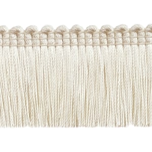 1 1/2" (3.5cm) long  Brush Fringe Trim (0150SB), Cream Ivory #A2 (Cream, Ivory, Off White) Sold By The Yard (36"/3 ft/0.9m)