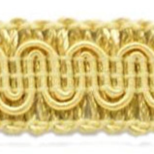 5/8" (1.5cm) Basic Solid Collection Scroll Gimp Braid Trim # 0058SG, Light Gold #B7 (Light Yellow Gold) Sold By The Yard (36"/3 ft/0.9m) image 1