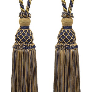 DÉCOPRO Curtain & Drapery Tassel Tieback, Tassel Length 10&quot; (25cm), Spread 30&quot; (76cm) # TBIN1 #1152 Set of 2