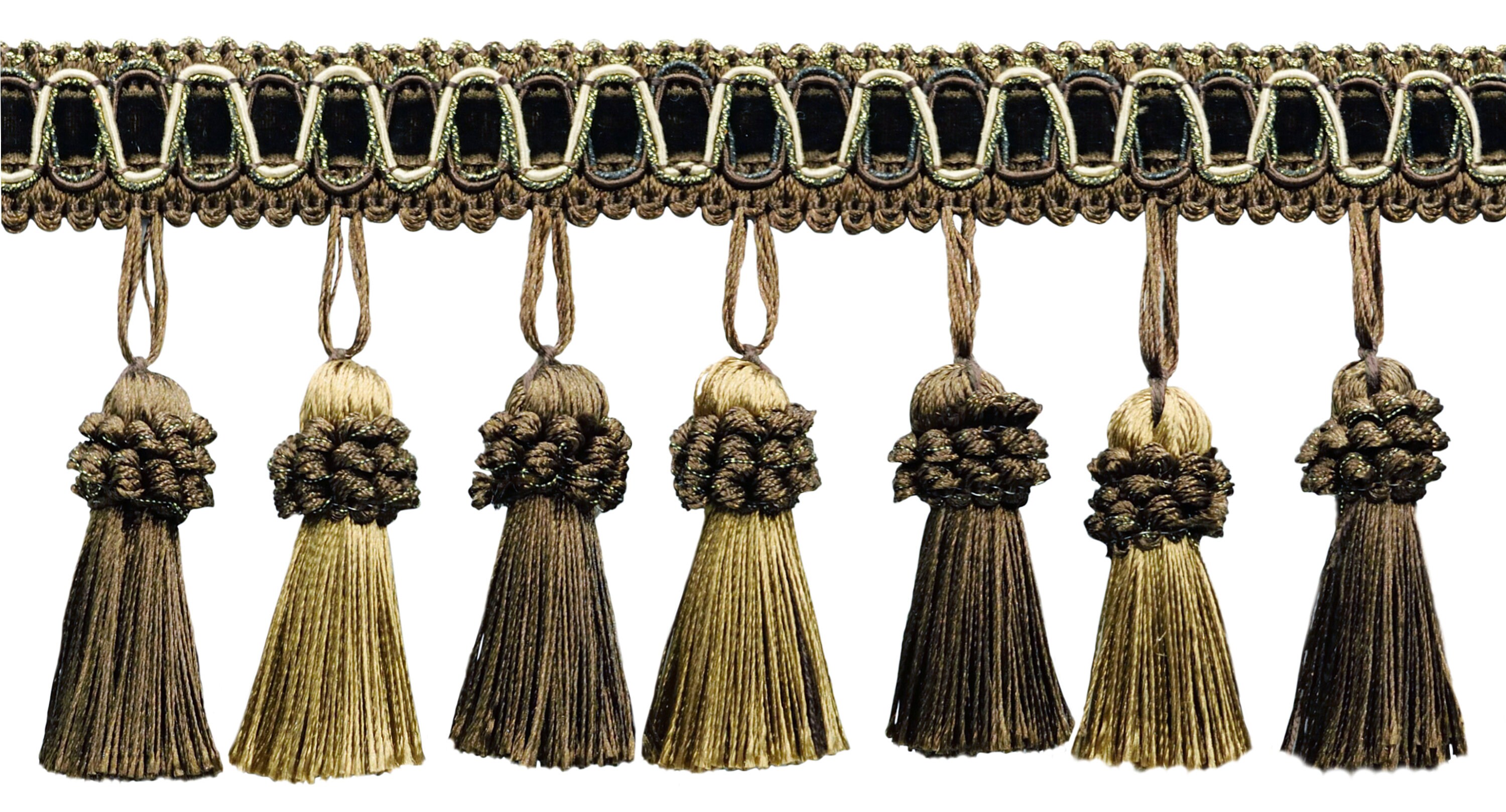 8 (20cm) Long Solid Chainette Fringe Trim (Style# CF08), Antique Gold #C4  (Dark Yellow Gold) Sold by The Yard (36/3 ft/0.9m)