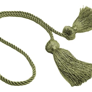 Abrazadera para cortinas y cortinas con doble borla DÉCOPRO, 7,5 cm (3"), 68,5 cm (27"), color verde caqui oscuro, n.° L80. Se vende por unidad.