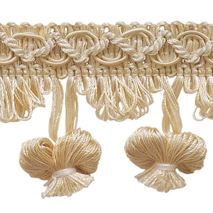 5 Yard Value Pack of Ivory, Sand 2" Imperial II Onion Tassel Fringe Style# NT2503 Color Seashell - 5055 (15 Ft)