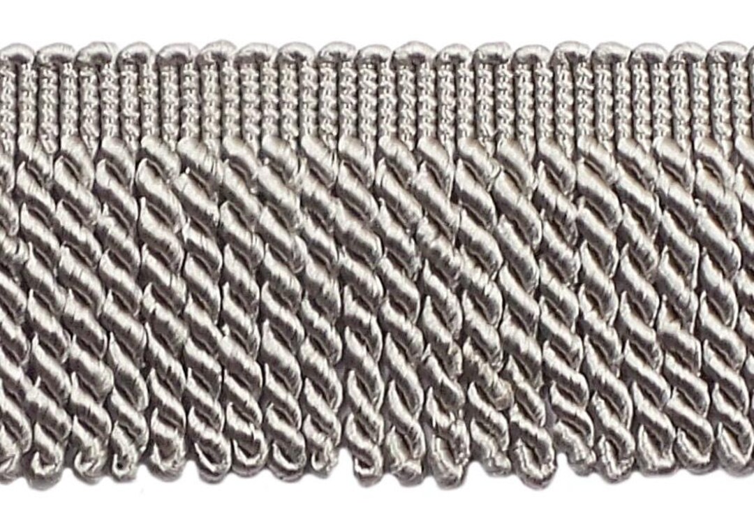 DecoPro Fransenborte Muster BFS3 – Traditionelle Borte Für Vorhänge & Kissen, 7,6 Cm Lang, Hellgoldfarben