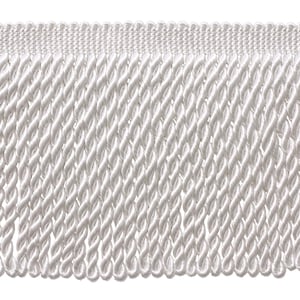 DÉCOPRO 6" Decorative Bullion Fringe Trim, Traditional Satiny Finish # BFS6, Pure White #A1 (Bright White) Sold By The Yard (36"/3 ft/0.9m)