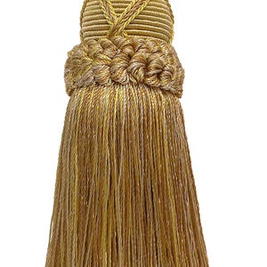 DÉCOPRO 5 1/2" (14cm) Key Tassel, 4" (10cm) Loop# KTIC, Rustic #4975 (Light Gold, Beige Gold, Yellow Gold) Sold Individually
