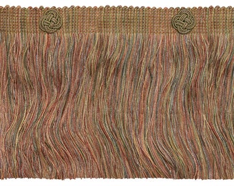 6" (15cm) long Rosette Eyelash Brush Fringe Trim #5615 (Light Brown, Dark Beige, Olive Green) Sold By The Yard (36"/3 ft/0.9m)