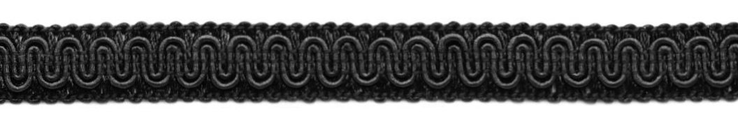 5/8" (1.5cm) Basic Solid Collection Scroll Gimp Braid Trim # 0058SG, Pure Black #K9 (Jet Black) Sold By The Yard (36"/3 ft/0.9m)