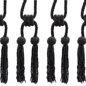 DÉCOPRO Opulent Beaded Double Tassel Tieback, Handcrafted, Tassel Length 4 1/2&quot; (11cm), Spread 26&quot; (66cm) # TBBD4502 #K9 Set of 4